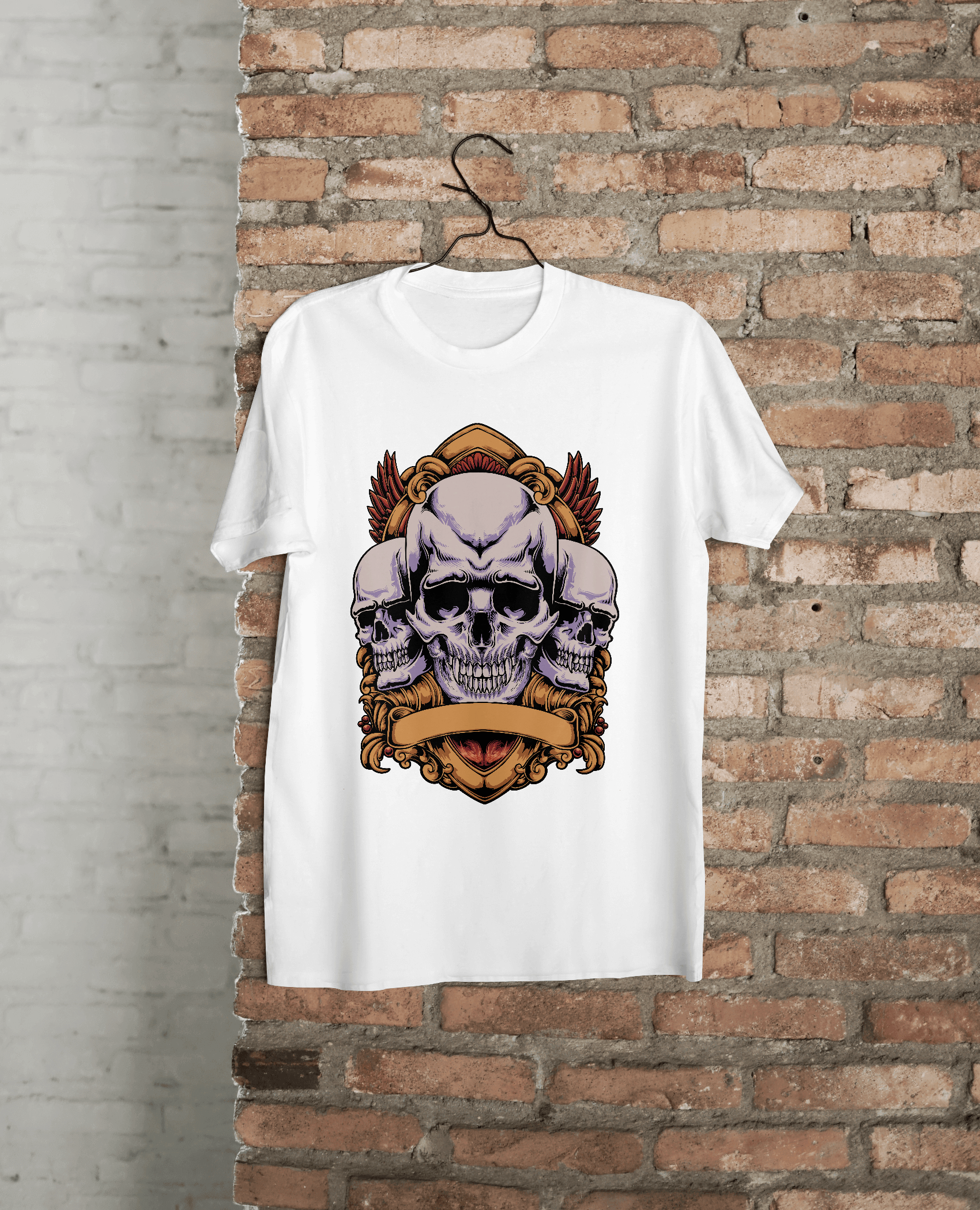 Skull Vintage Premium Round Neck T-Shirt