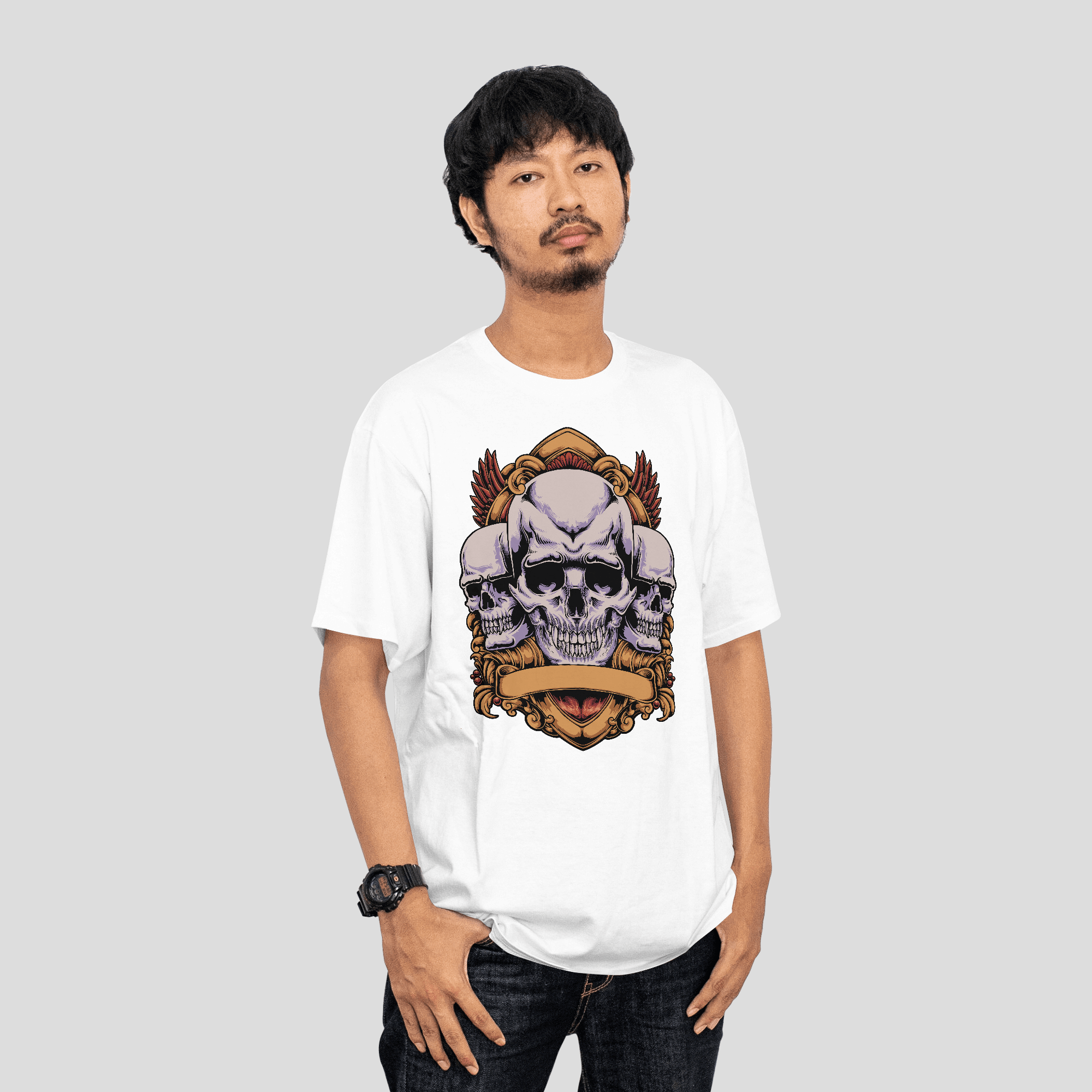 Skull Vintage Premium Round Neck T-Shirt