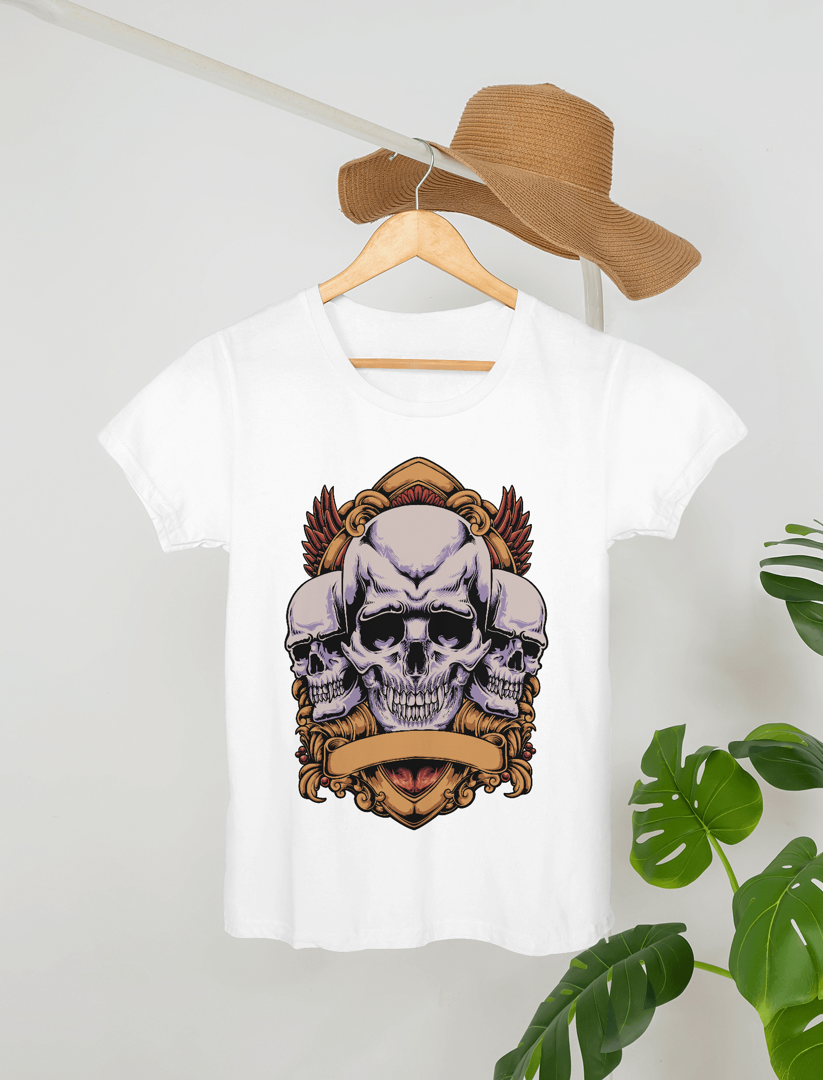 Skull Vintage Premium Round Neck T-Shirt